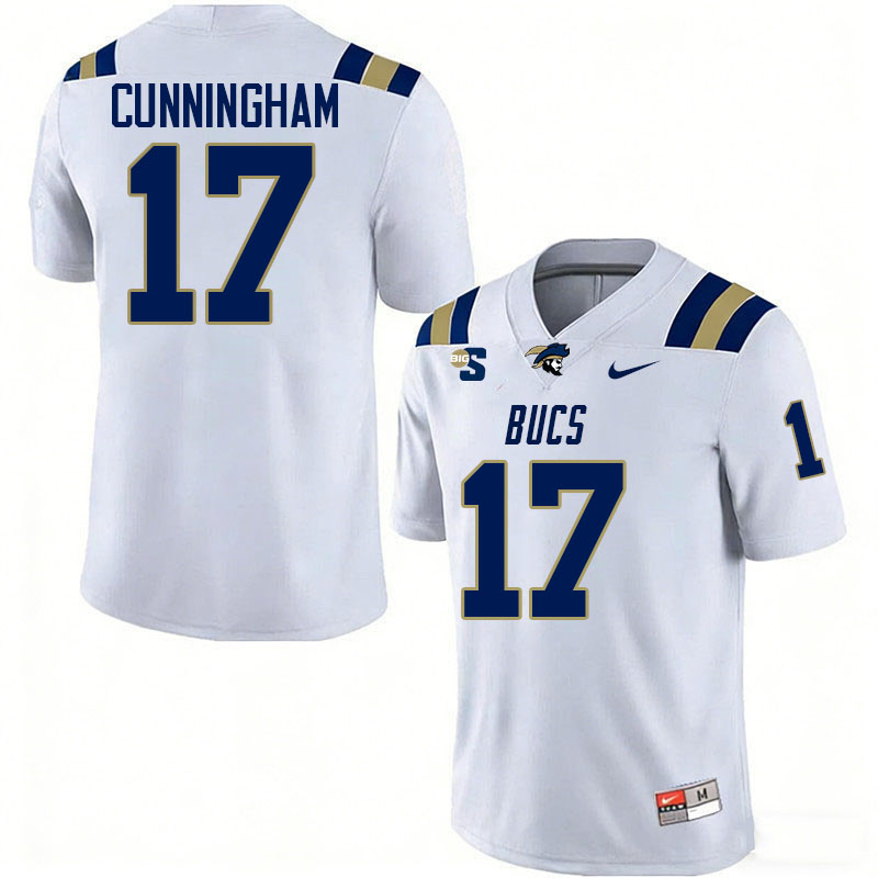 Charleston Southern Buccaneers #17 Rashawn Cunningham College Football Jerseys,Uniforms-White